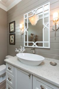 New construction powder bath with neutral colors