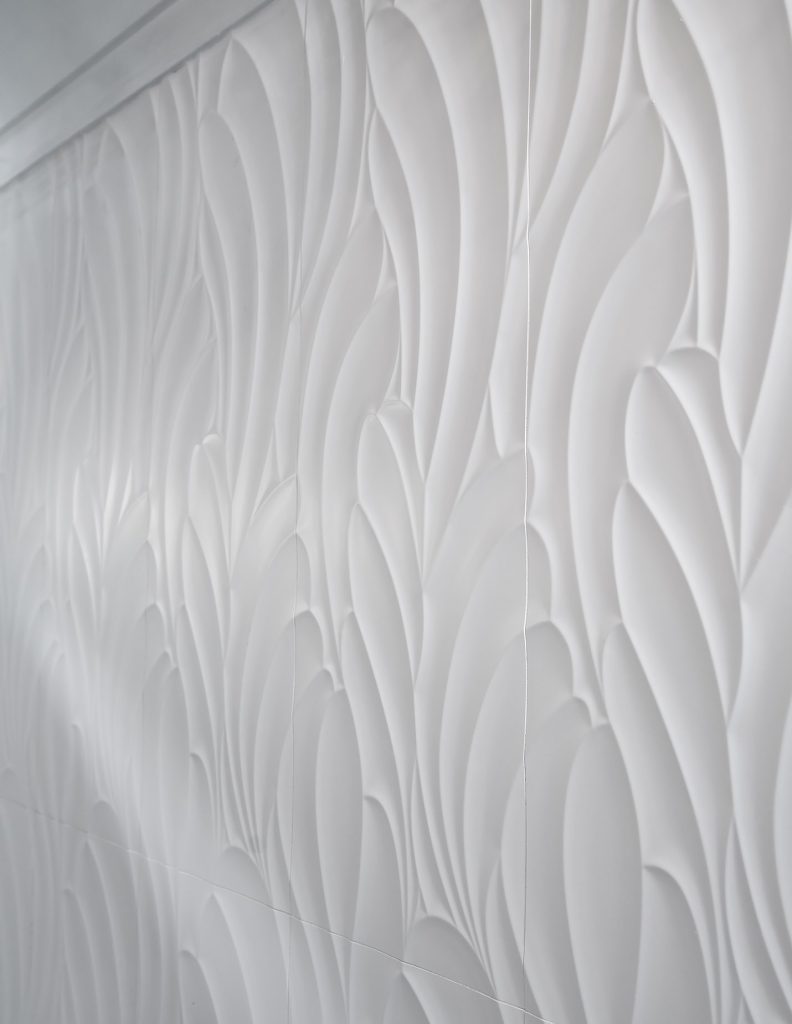 small powder bath wall tile, large format wall tile, white porcelain wall tile