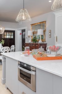 White and Blue Scandinavian kitchen remodel