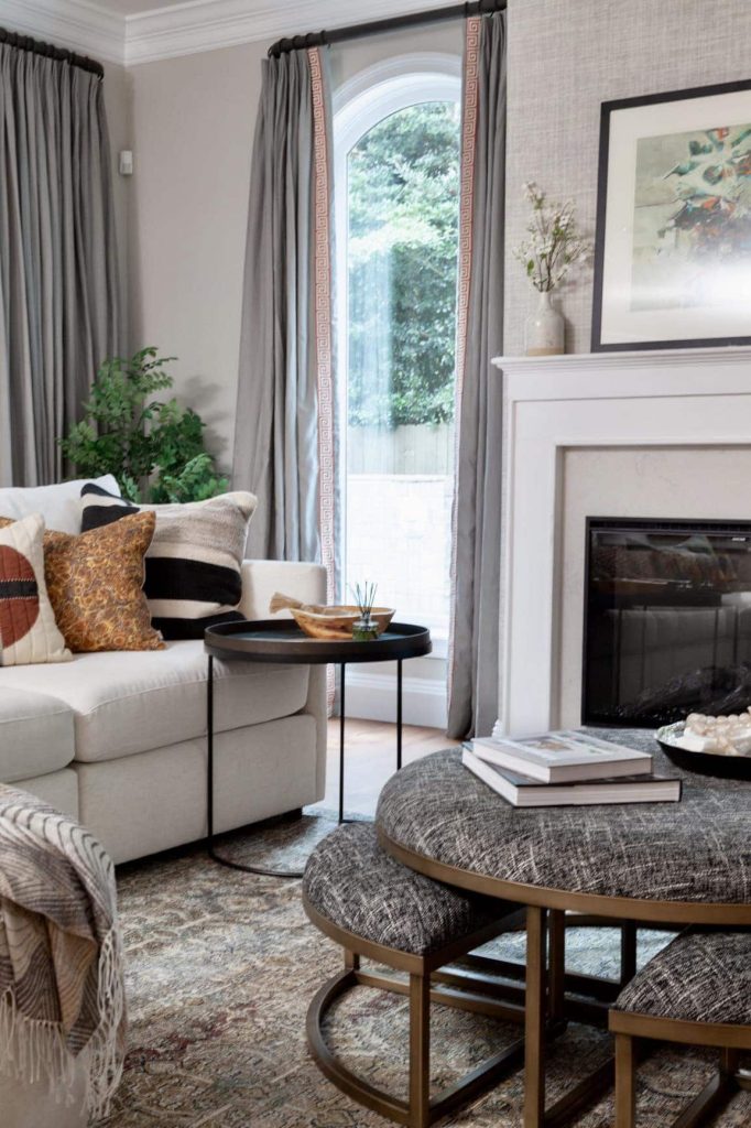 nesting coffee table ottoman in family room